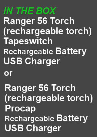 Ranger 56 LEDhunting  torch contents