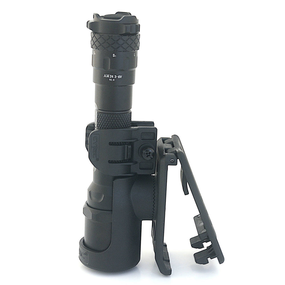 Wolf Eyes Sn1per E sits in  molle holster