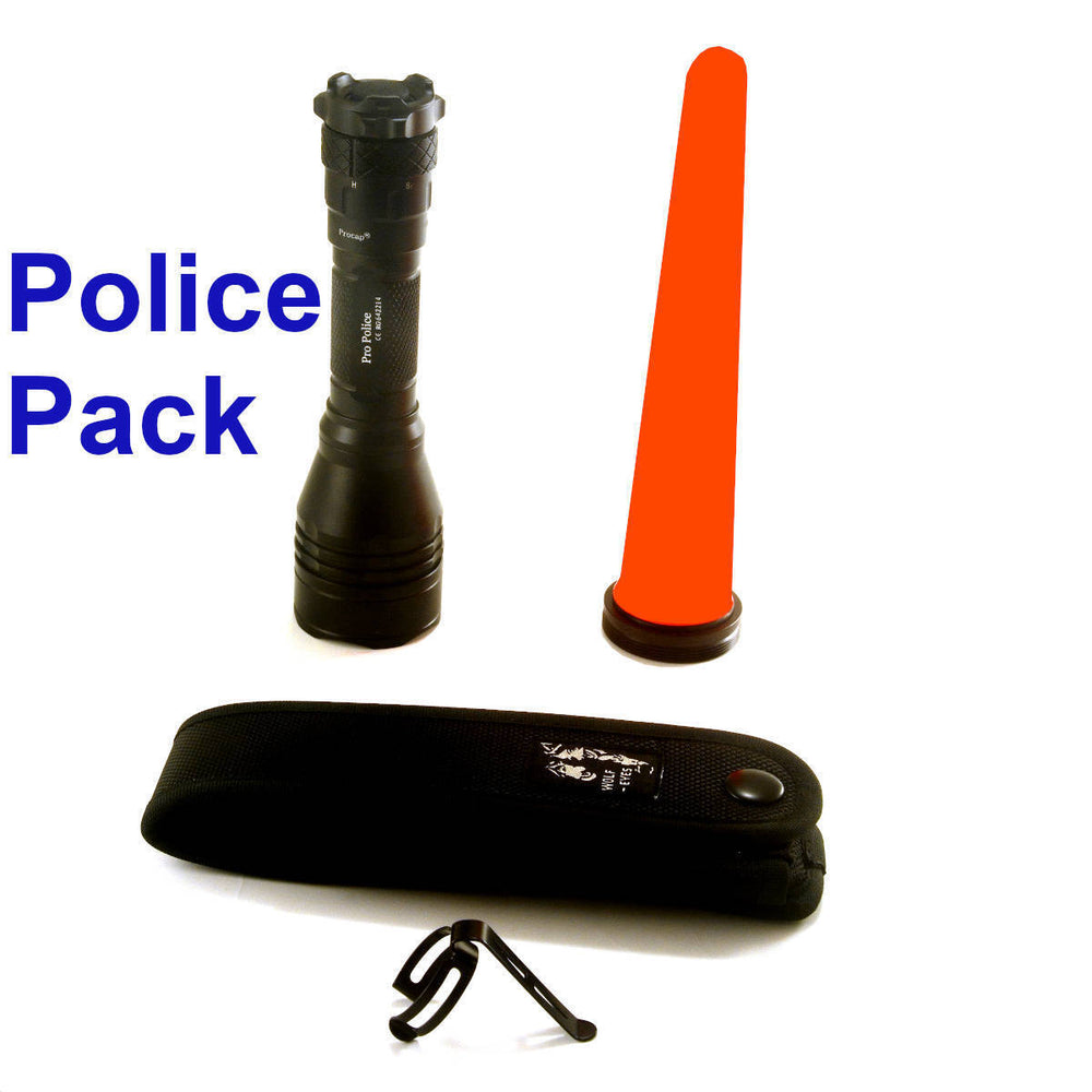 Wolf Eyes Pro Police Ultra Police Kit with holster, pen clip and traffic wand