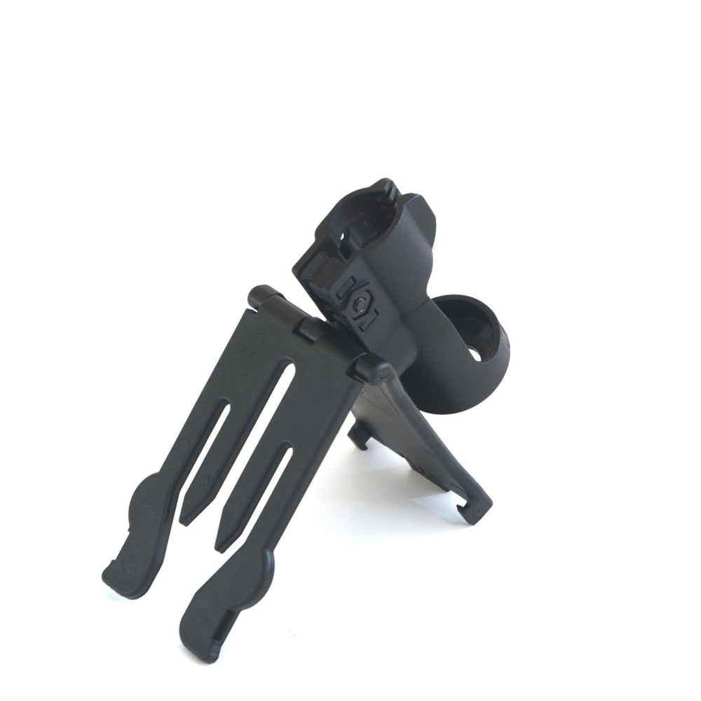 Tactical Holster Molle with adjustable torch retention and 360-degree rotation, ideal for mounting on molle vests or tactical gear.
