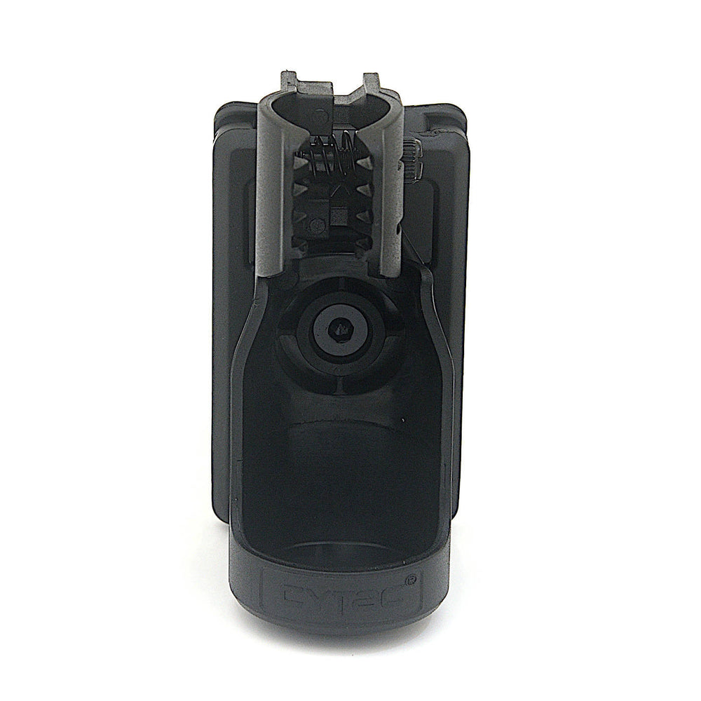 Rear view of Tactical Polymer Holster Molle showing secure torch grip and adjustable retention system for versatile tactical use.