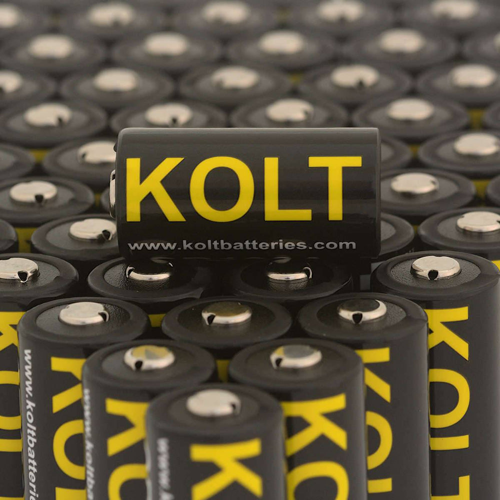 CR123A batteries by KOLT single to bulk batteries