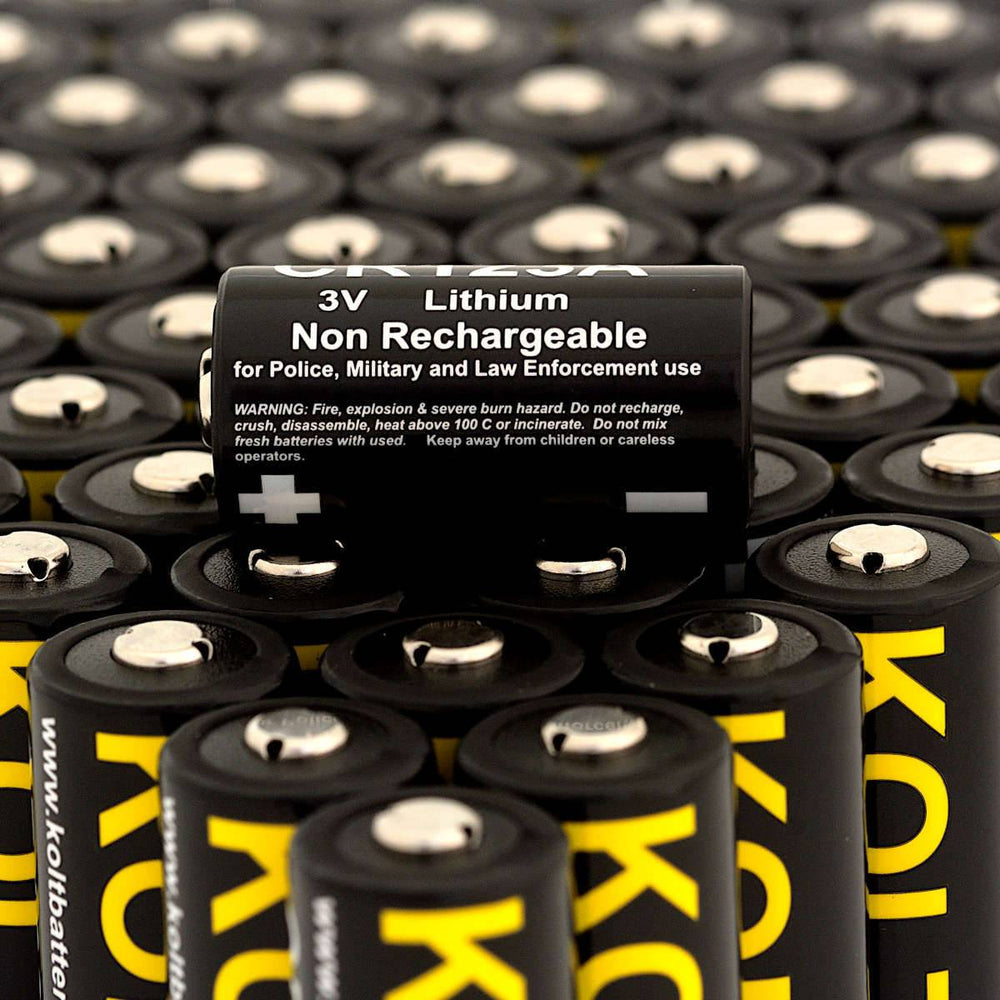 CR123A Kolt Batteries in bulk 40 pack, quality CR123A batteries at very competitive prices
