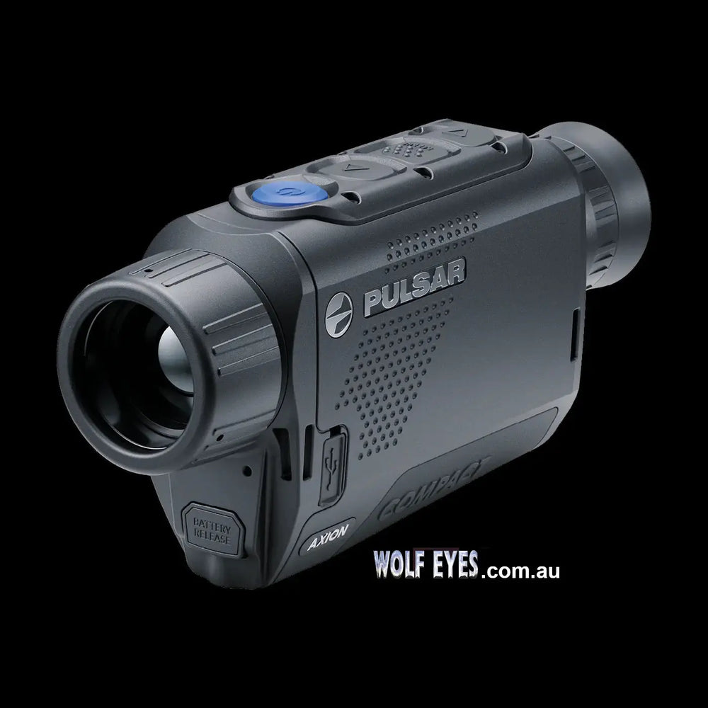 Pulsar Axion Compact XG30 thermal imager featuring ergonomic controls, Wi-Fi capability, and durable design, ideal for wildlife observation and hunting.
