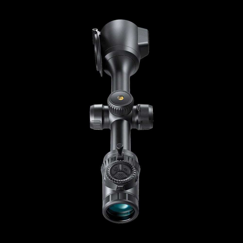 Pulsar Thermion3 XT60 LRF thermal scope showing laser range finder and controls in close up including zoom