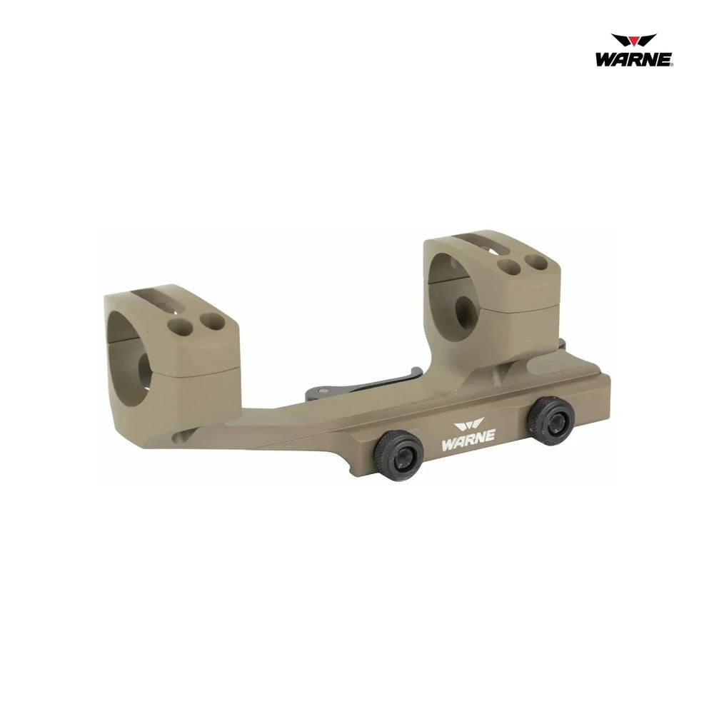 Warne QD XSKEL 30mm mount in Dark Earth with quick-detach levers and cantilever design for optimal thermal optic placement and stability.