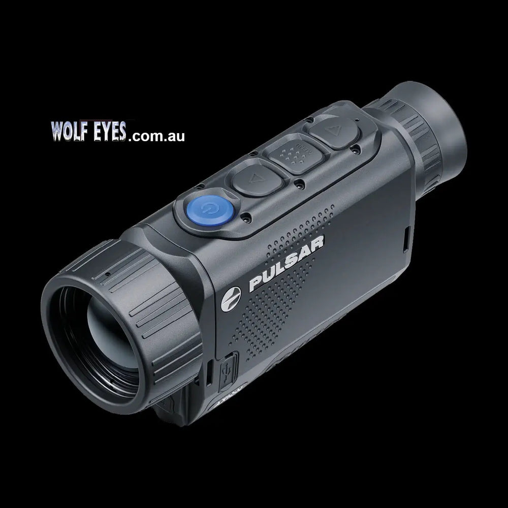 Top view of Pulsar Axion Compact XG35 showcasing control interface and ergonomic design for easy operation in field conditions.