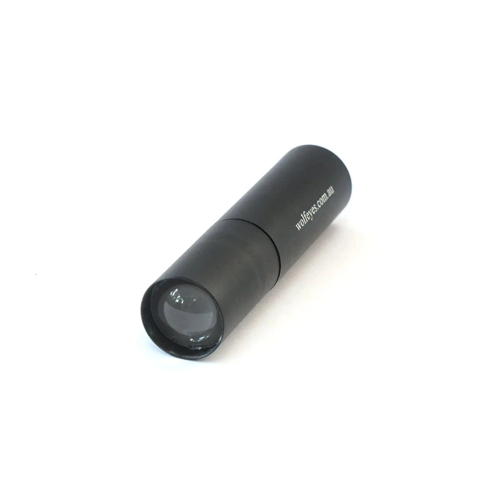 USB Keylight - Portable USB Light featuring a durable black metal casing and lens, perfect for handheld flashlight applications.